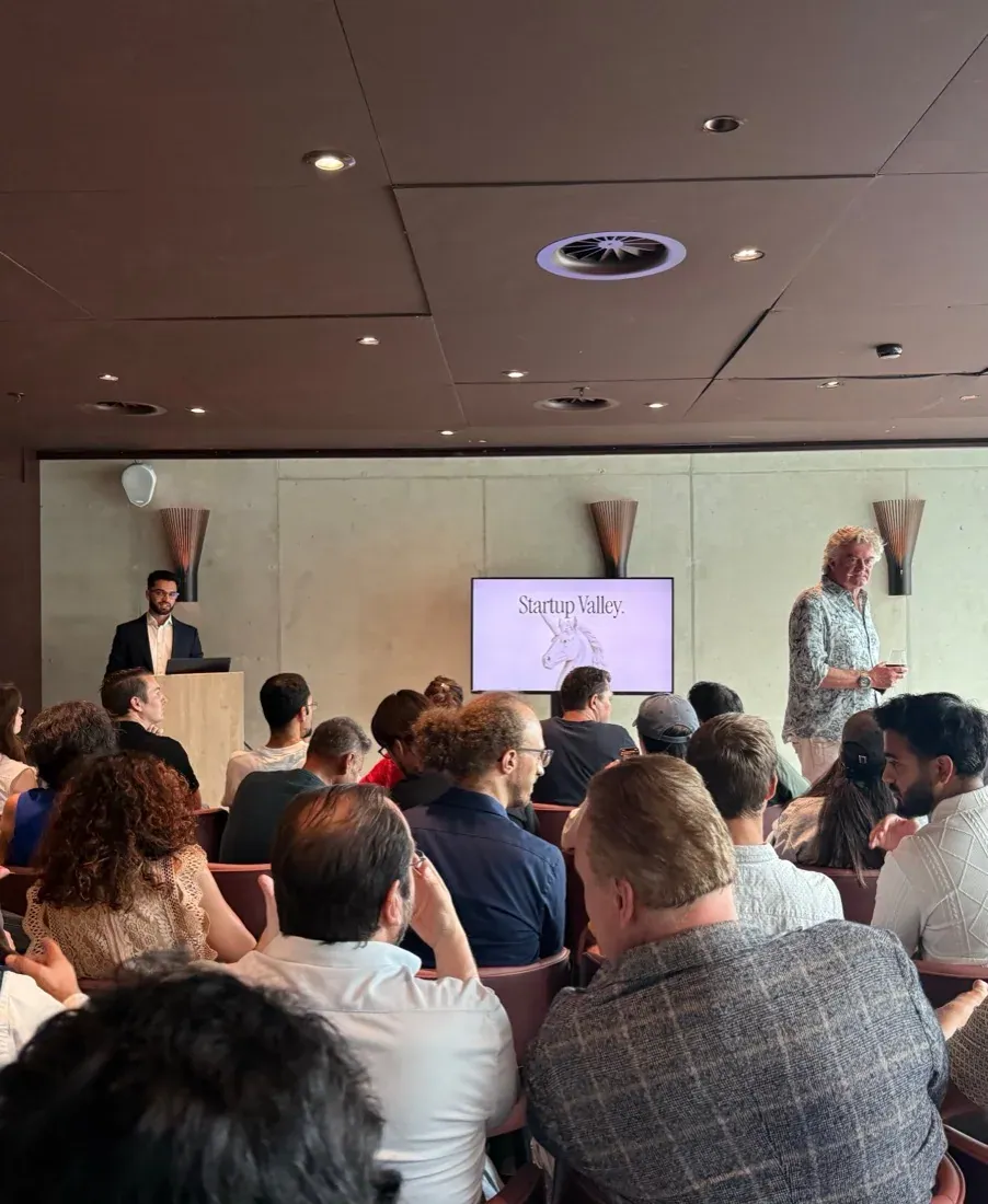 Founders and investors connecting at a Startup Valley event