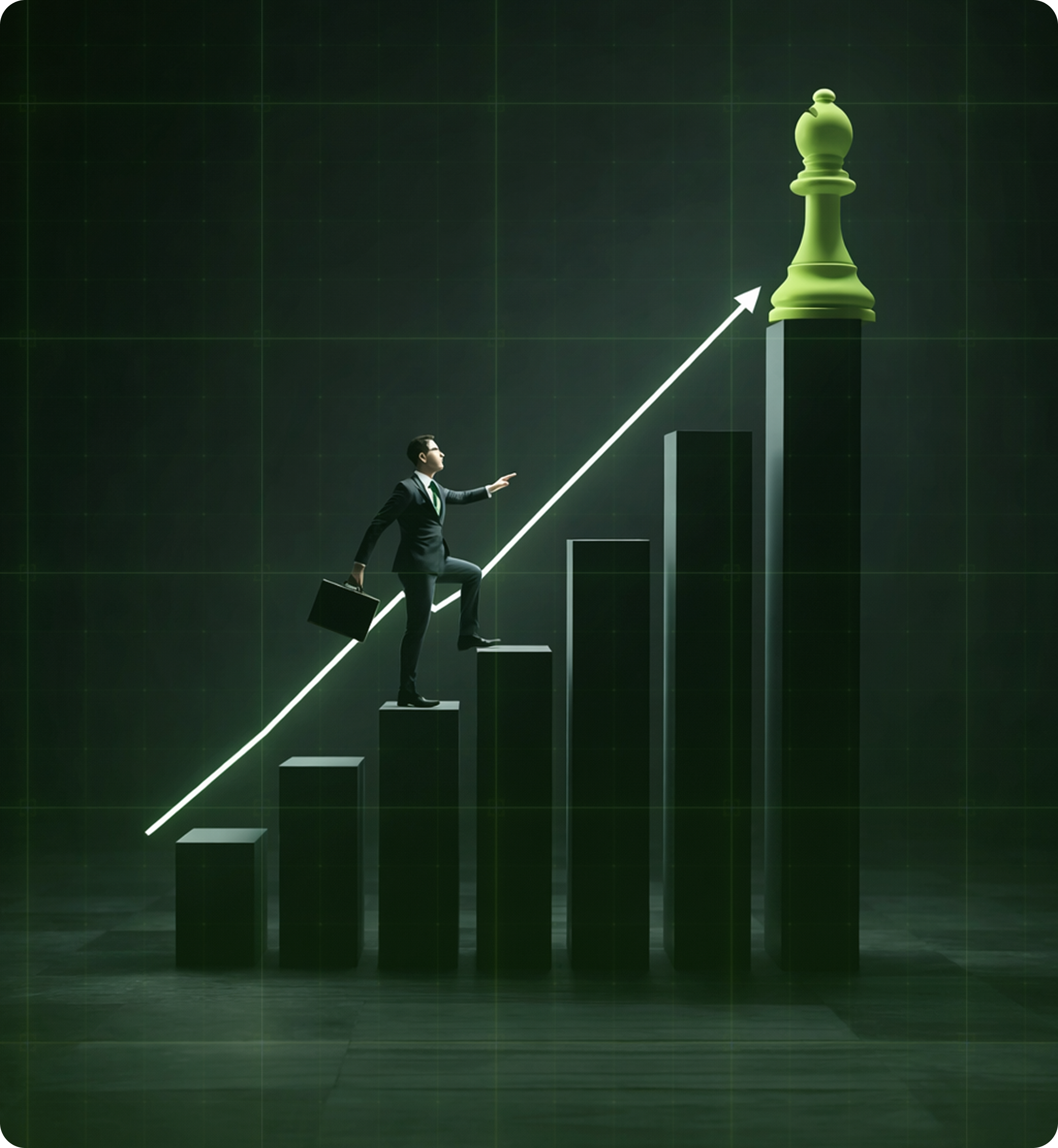 Business growth chart showing increasing profitability