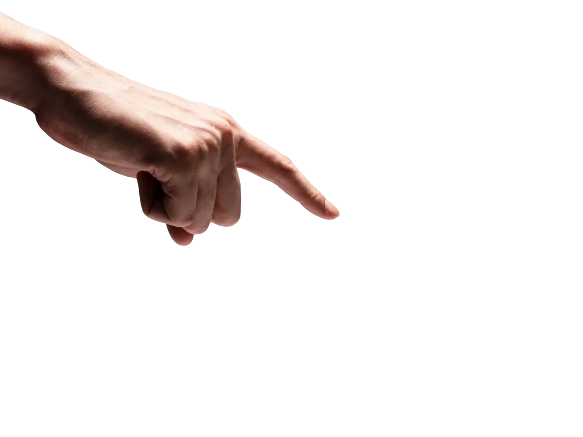 Hand pointing at target